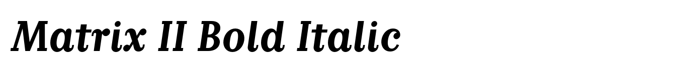 Matrix II Bold Italic